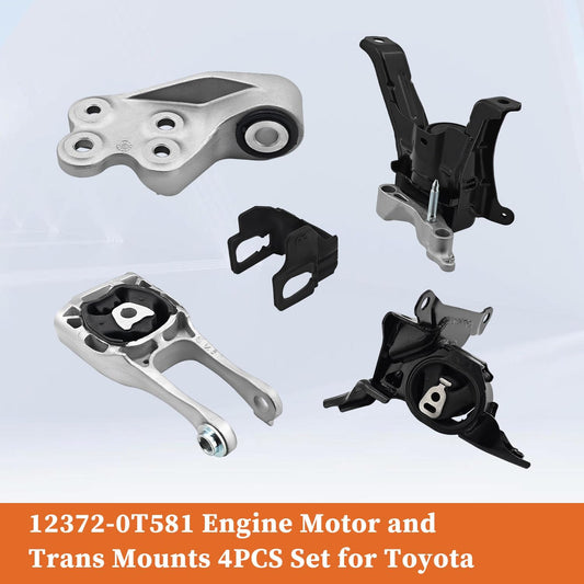 Engine Mounts & Transmission Mount, 4PCS Set Compatible with 2018-2022 Toyota C-HR LE XLE Nightshade 2.0L