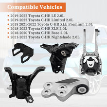 Cargar imagen en el visor de la galería, Engine Mounts & Transmission Mount, 4PCS Set Compatible with 2018-2022 Toyota C-HR LE XLE Nightshade 2.0L