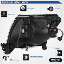 Cargar imagen en el visor de la galería, 2005-2011 Toyota Tacoma Focos LED Fondo Negro Claro (Chofer & Pasajero) - PAL Auto Parts