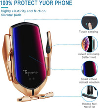 Cargar imagen en el visor de la galería, Cargador inalámbrico para coche: sensor táctil, retráctil automático, carga rápida, compatible: iPhone, Samsung, Otros. - PAL Auto Parts