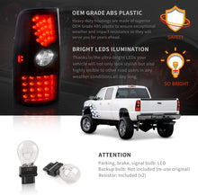 Cargar imagen en el visor de la galería, 1999-2006 Chevy Silverado Par Focos Traseros LED Fondo Negro Smoke (Chofer & Pasajero) - PAL Auto Parts