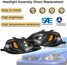 Cargar imagen en el visor de la galería, 1999-2000 Honda Civic Par Focos Fondo Negro (Chofer & Pasajero) - PAL Auto Parts