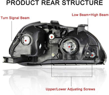 Cargar imagen en el visor de la galería, 1996-1998 Honda Civic Par Focos Fondo Negro (Chofer & Pasajero) - PAL Auto Parts