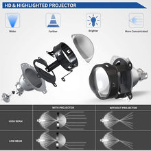 Cargar imagen en el visor de la galería, 2005-2011 Toyota Tacoma Focos LED Fondo Negro Claro (Chofer & Pasajero) - PAL Auto Parts