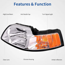 Cargar imagen en el visor de la galería, 2002-2004 Ford Mustang Par Focos Fondo Cromado (Chofer & Pasajero) - PAL Auto Parts