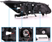 Cargar imagen en el visor de la galería, 2013-2015 Honda Accord Par Focos Fondo Negro LED U (Chofer &amp; Pasajero) - PAL Auto Parts

