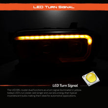 Cargar imagen en el visor de la galería, 2016-2021 Toyota Tacoma par Focos Fondo Negro LED (Chofer & Pasajero) - PAL Auto Parts