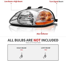 Cargar imagen en el visor de la galería, 1996-1998 Honda Civic Par Focos Fondo Cromado (Chofer & Pasajero) - PAL Auto Parts