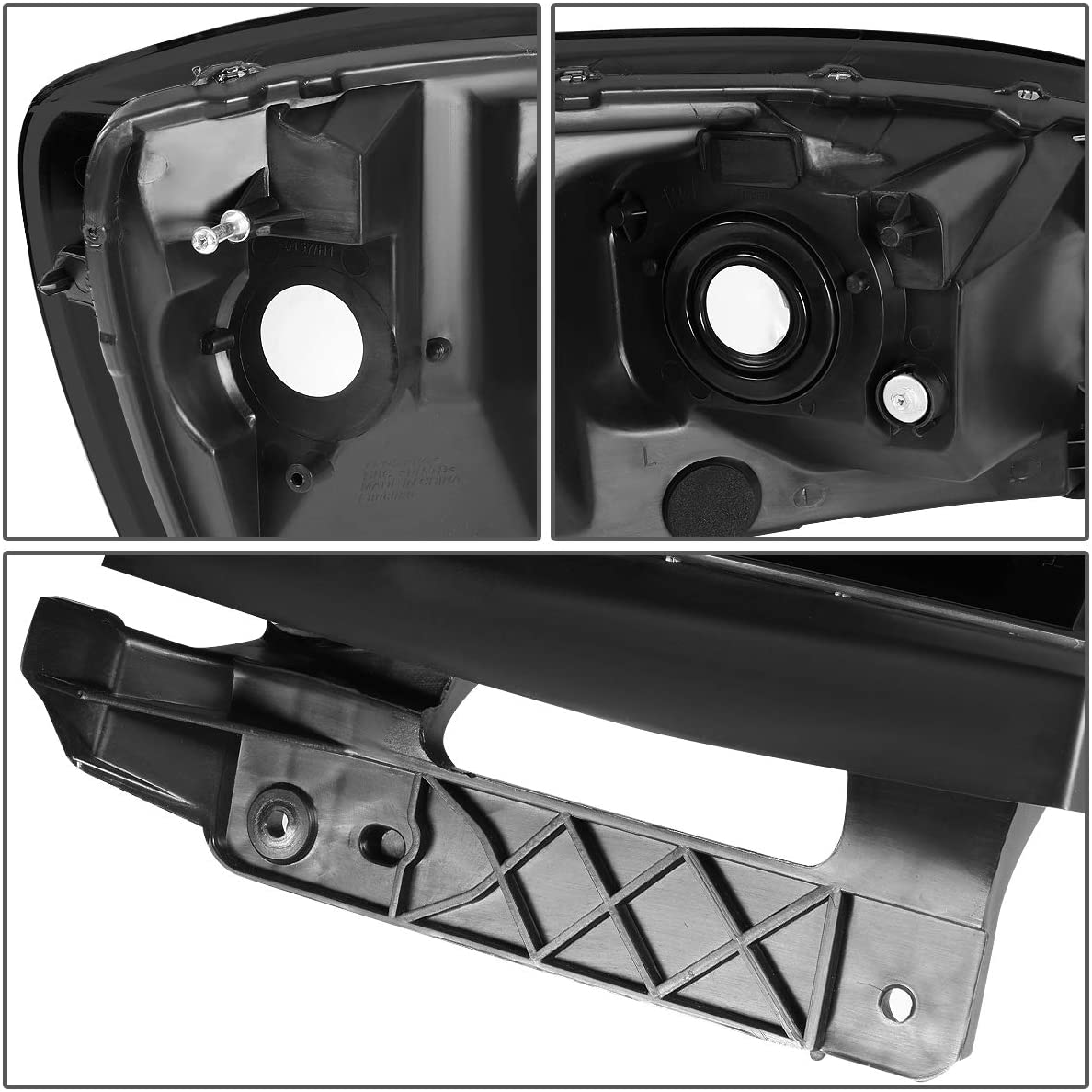 2006-2009 Dodge Ram 1500 Par Focos Smoke Fondo Negro (Chofer & Pasajero) - PAL Auto Parts