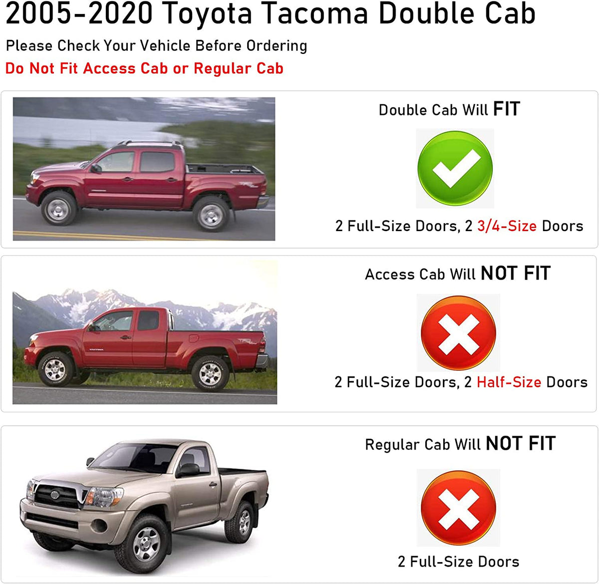2005-2023 Toyota Tacoma Doble Cabina Roof Rack / Rack de Techo