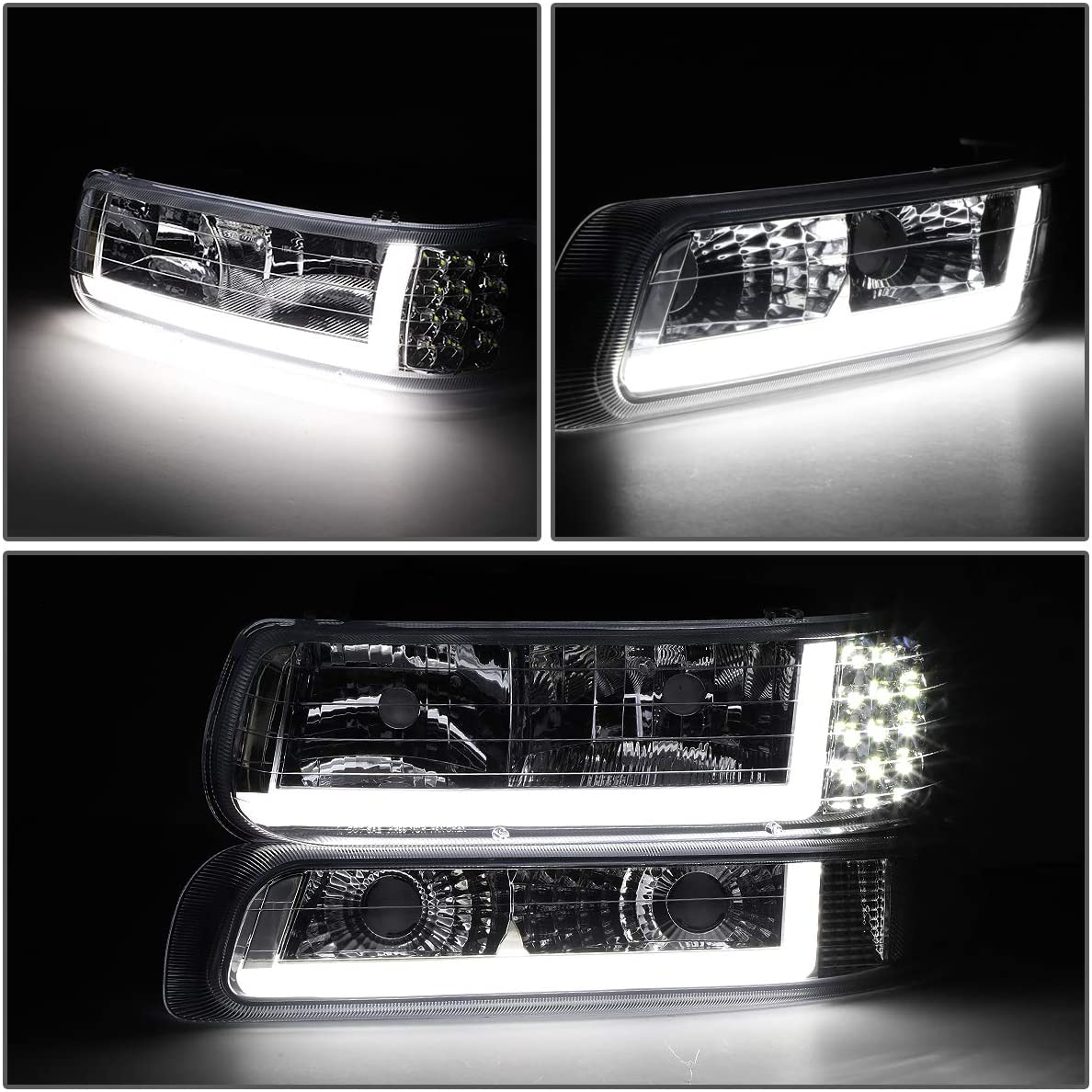 Faros Delanteros Negro/cromo Para Chevy Silverado 1999-2002 Y 2000-2006 – G-PLUS, Directos