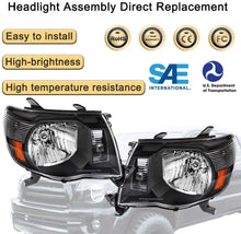 Cargar imagen en el visor de la galería, 2005-2011 Toyota Tacoma Focos Fondo Negro Claro (Chofer & Pasajero) - PAL Auto Parts