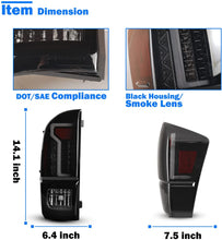 Cargar imagen en el visor de la galería, 2016-2021 Toyota Tacoma par Focos Traseros Fondo Negro LED (Chofer & Pasajero) - PAL Auto Parts