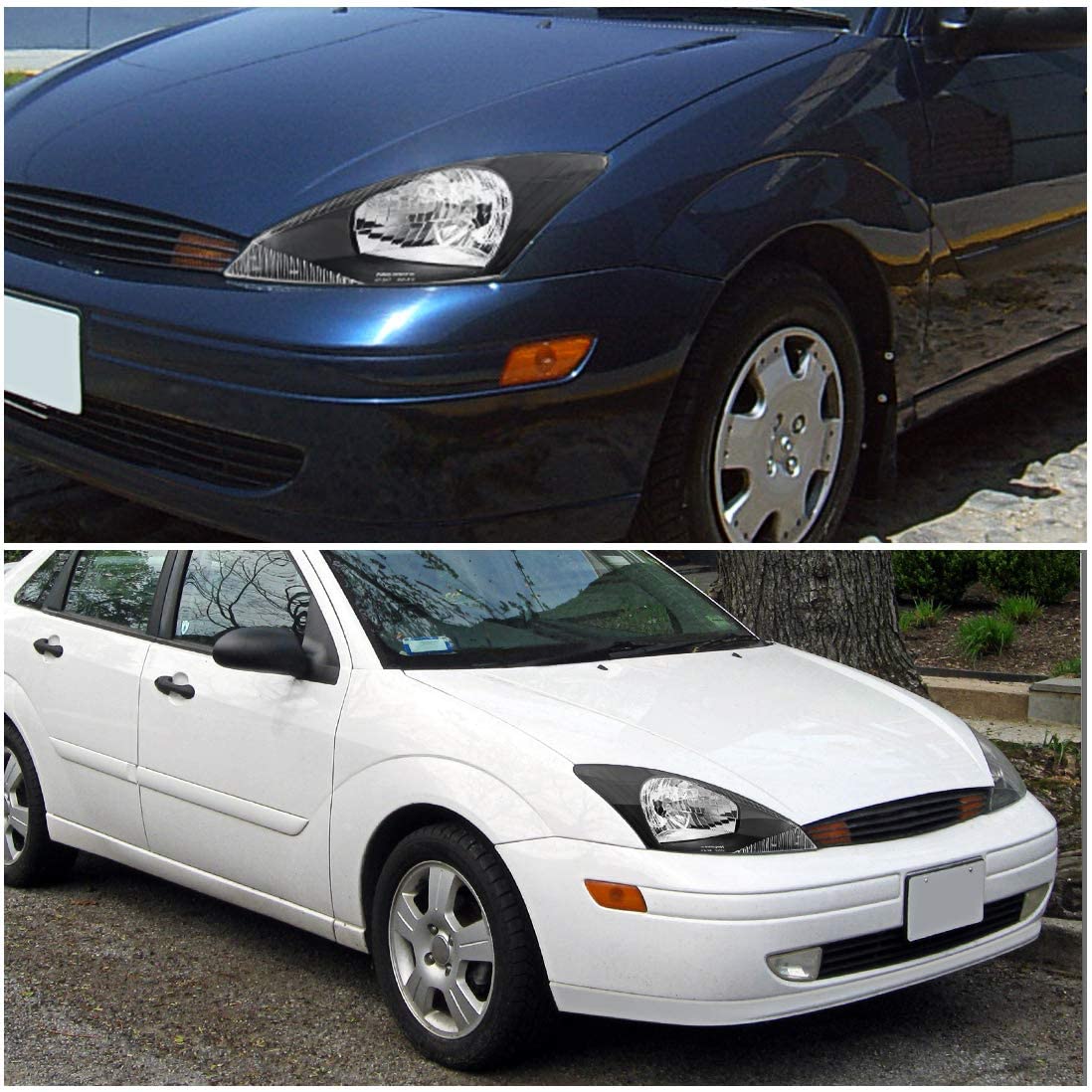 2000-2004 Ford Focus Par Focos Fondo Negro (Chofer & Pasajero) - PAL Auto Parts
