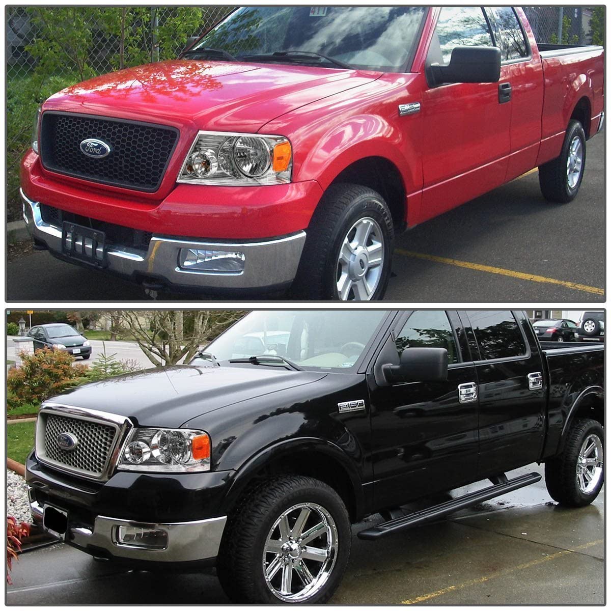 2004-2008 Ford F-150 Par Focos Fondo Cromado (Chofer & Pasajero) - PAL Auto Parts