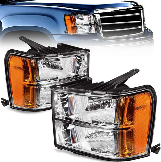 2007-2014 GMC Sierra Par Focos Fondo Cromado (Chofer & Pasajero) - PAL Auto Parts