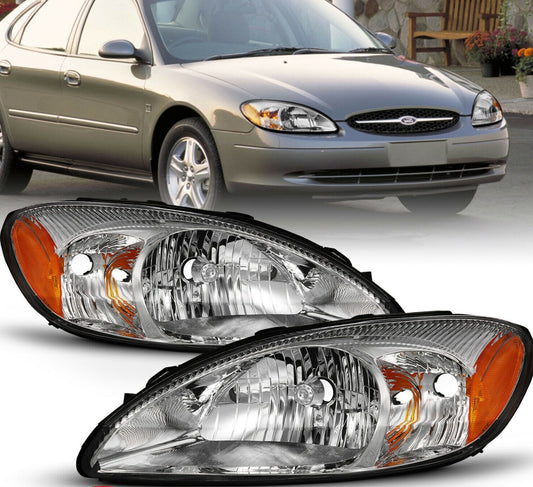 2000-2007 Ford Taurus Par Focos Fondo Cromado (Chofer & Pasajero) - PAL Auto Parts
