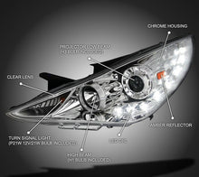 Cargar imagen en el visor de la galería, 2011-2014 HYUNDAI SONATA PAR FOCOS FONDO CROMADO LED (CHOFER & PASAJERO) - PAL Auto Parts