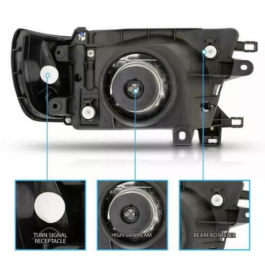 1996-1998 Toyota 4 Four Runner Par Focos Fondo Negro (Chofer & Pasajero) - PAL Auto Parts