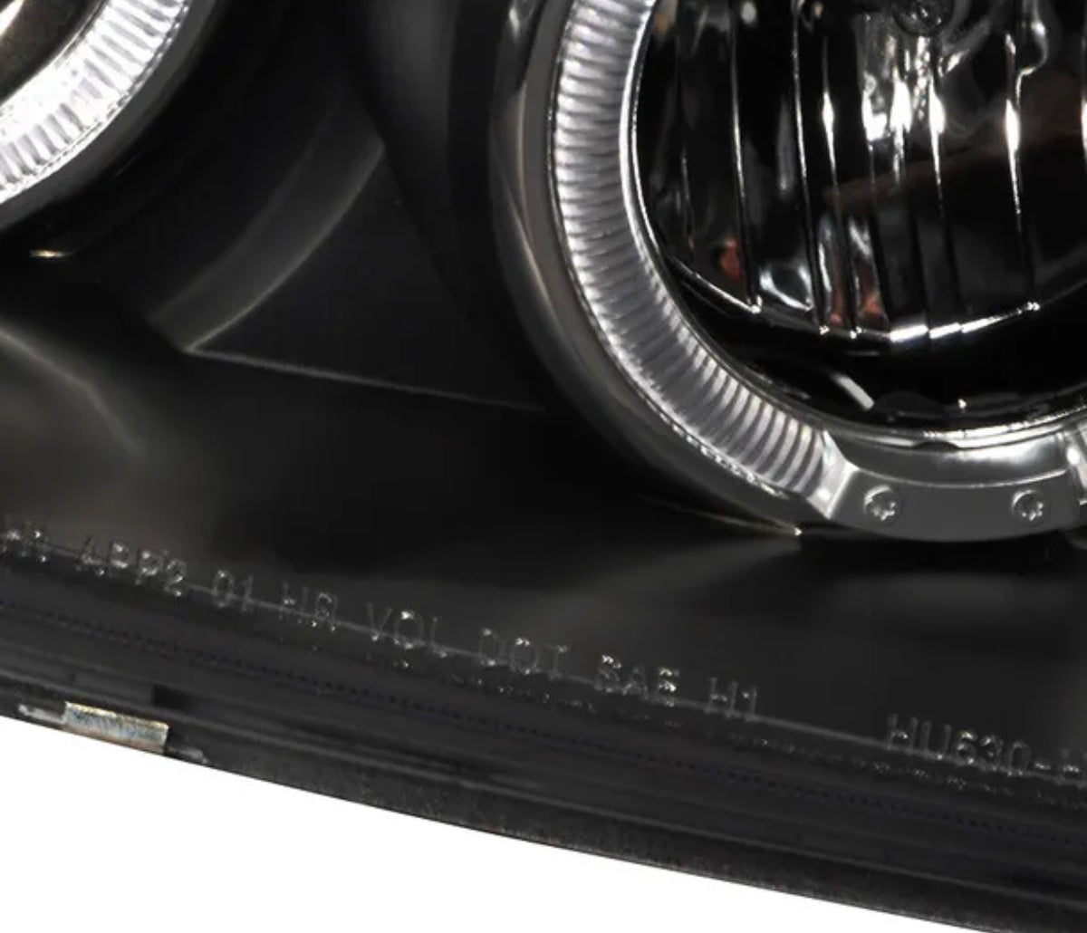 2003-2006 Toyota Four 4Runner Par Focos Fondo Negro Halo & Led (Chofer & Pasajero)