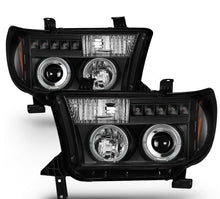Cargar imagen en el visor de la galería, 2007-2013 Toyota Tundra / 2008-2017 Sequoia LED DRL HALO Par Focos fondo Negro ( Chofer & Pasajero) - PAL Auto Parts