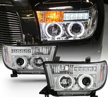 Cargar imagen en el visor de la galería, 2007-2013 Toyota Tundra / 2008-2017 Sequoia LED DRL HALO Par Focos fondo Cromado ( Chofer & Pasajero) - PAL Auto Parts