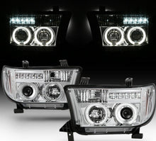 Cargar imagen en el visor de la galería, 2007-2013 Toyota Tundra / 2008-2017 Sequoia LED DRL HALO Par Focos fondo Cromado ( Chofer & Pasajero) - PAL Auto Parts