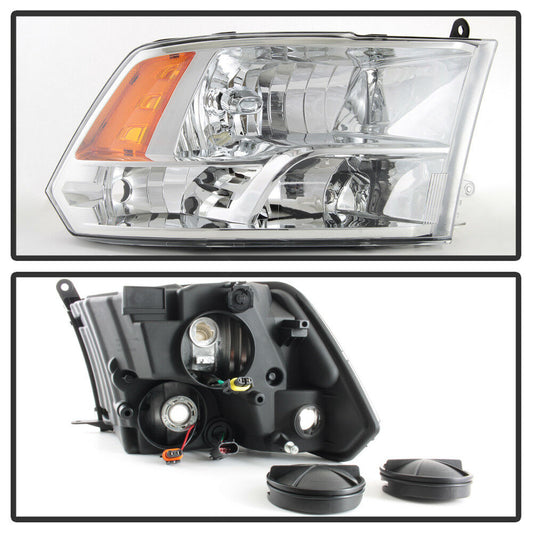 2009-2018 DODGE RAM 1500 2500 3500 PAR FOCOS FONDO CROMADO QUAD STYLE (CHOFER & PASAJERO) - PAL Auto Parts