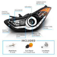 Cargar imagen en el visor de la galería, 2011-2013 Hyundai Elantra Par Focos LED Fondo Negro (Chofer &amp; Pasajero) - PAL Auto Parts
