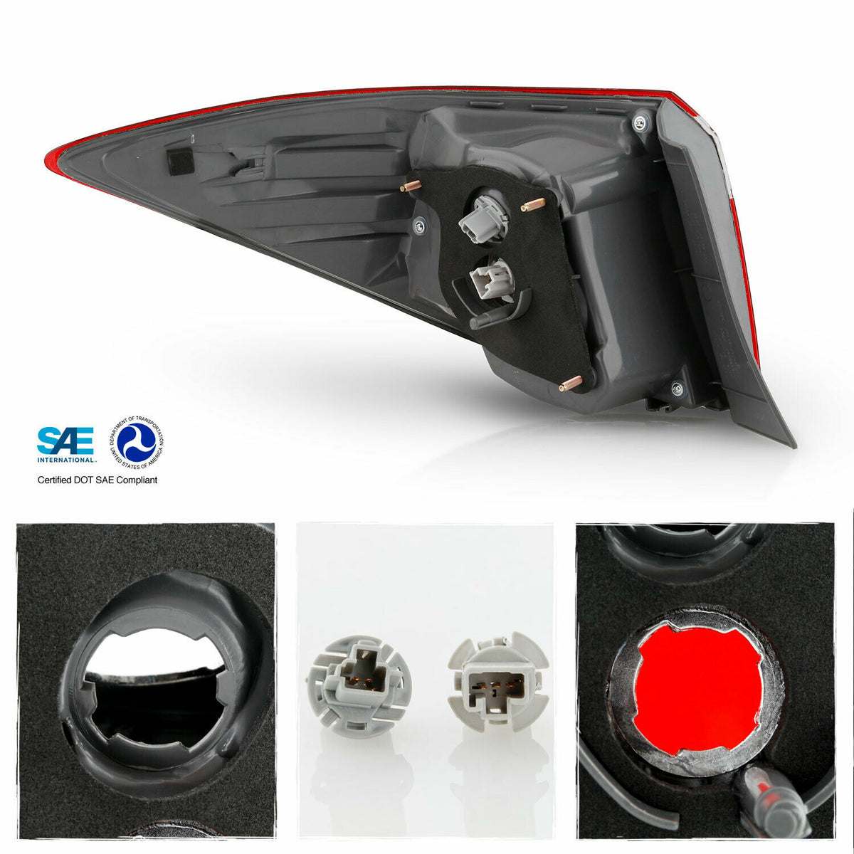 2017-2018 Toyota Corolla SE/ XLE/ XSE Sedan Par Focos Traseros Fondo Cromado (Chofer & Pasajero) - PAL Auto Parts