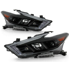 Cargar imagen en el visor de la galería, 2016-2018 Nissan Maxima S|SL|SV Par Focos Delanteros Negro LED DRL ( Chofer & Pasajero) - PAL Auto Parts