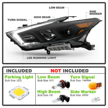Cargar imagen en el visor de la galería, 2016-2018 Nissan Maxima S|SL|SV Par Focos Delanteros Negro LED DRL ( Chofer & Pasajero) - PAL Auto Parts