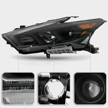 Cargar imagen en el visor de la galería, 2016-2018 Nissan Maxima S|SL|SV Par Focos Delanteros Negro LED DRL ( Chofer & Pasajero) - PAL Auto Parts