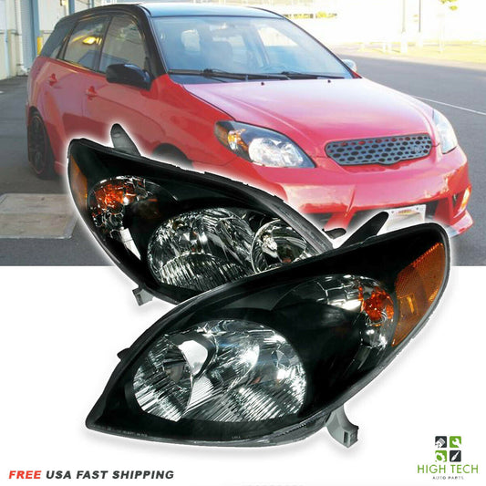2003-2008 Toyota Matrix Par Focos Fondo Negro (Chofer & Pasajero) - PAL Auto Parts