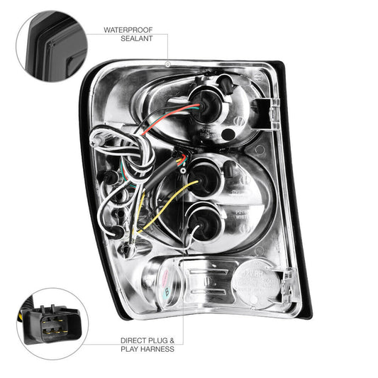 Para 1999-2004 Cherokee Laredo Smoked Tail Brake Lights - PAL Auto Parts