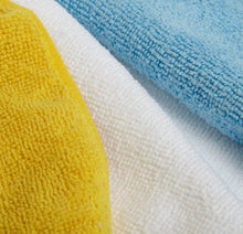 Cargar imagen en el visor de la galería, Paño de limpieza de microfibra azul, blanco y amarillo, paquete de 24 - PAL Auto Parts

