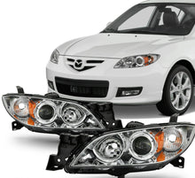 Cargar imagen en el visor de la galería, 2004-2009 Mazda 3 Par Focos Fondo Cromado ( Chofer &amp; Pasajero) - PAL Auto Parts
