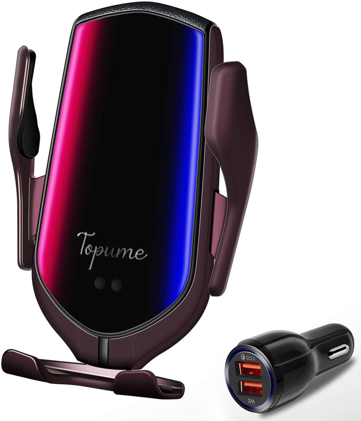 Cargador inalámbrico para coche: sensor táctil, retráctil automático, carga rápida, compatible: iPhone, Samsung, Otros. - PAL Auto Parts