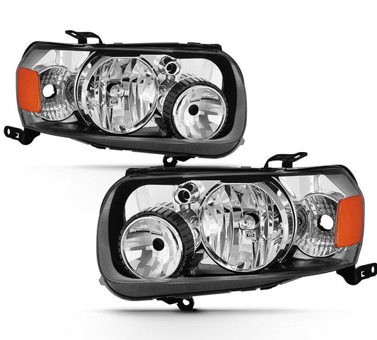 2005-2007 Ford Escape Par Focos Fondo Negro (Chofer & Pasajero) - PAL Auto Parts