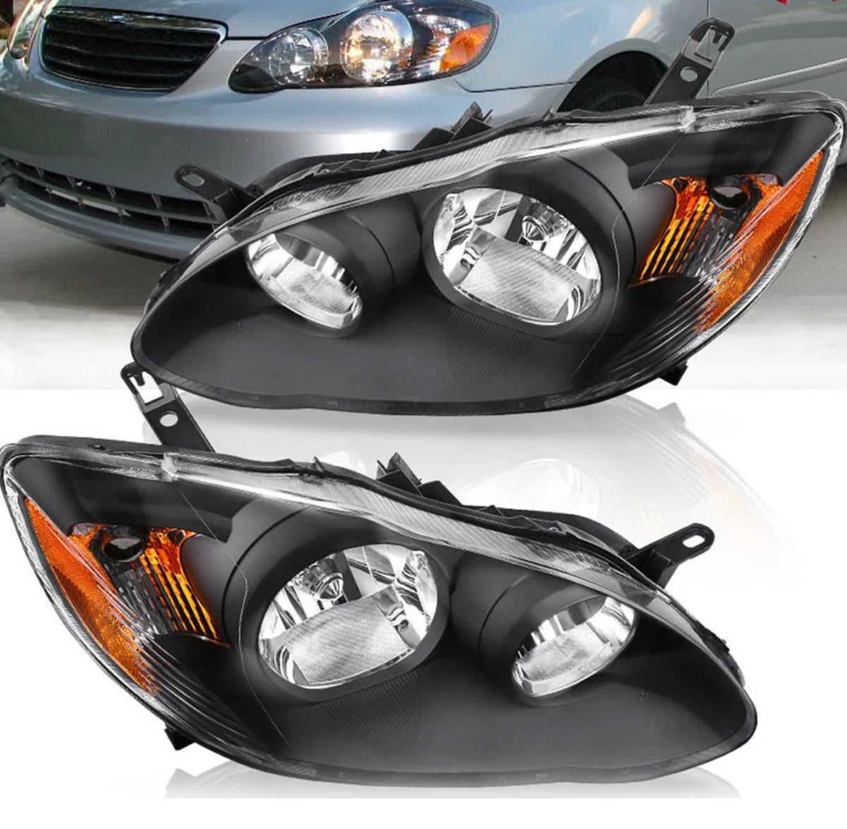 Toyota Corolla 2003-2008 Focos Fondo Negro - PAL Auto Parts