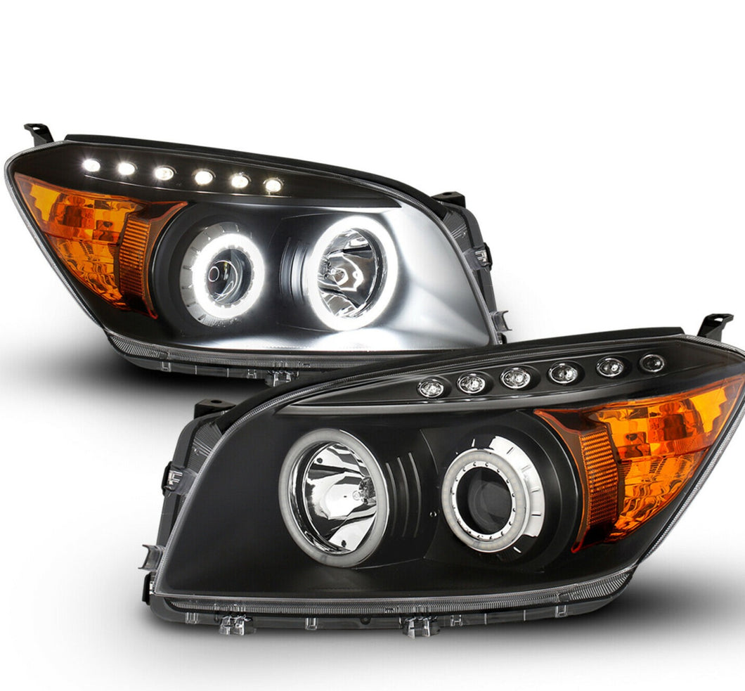 2006-2008 Toyota RAV-4/RAV4 Par Focos LED DUAL Projector Fondo Negro (Chofer & Pasajero) - PAL Auto Parts