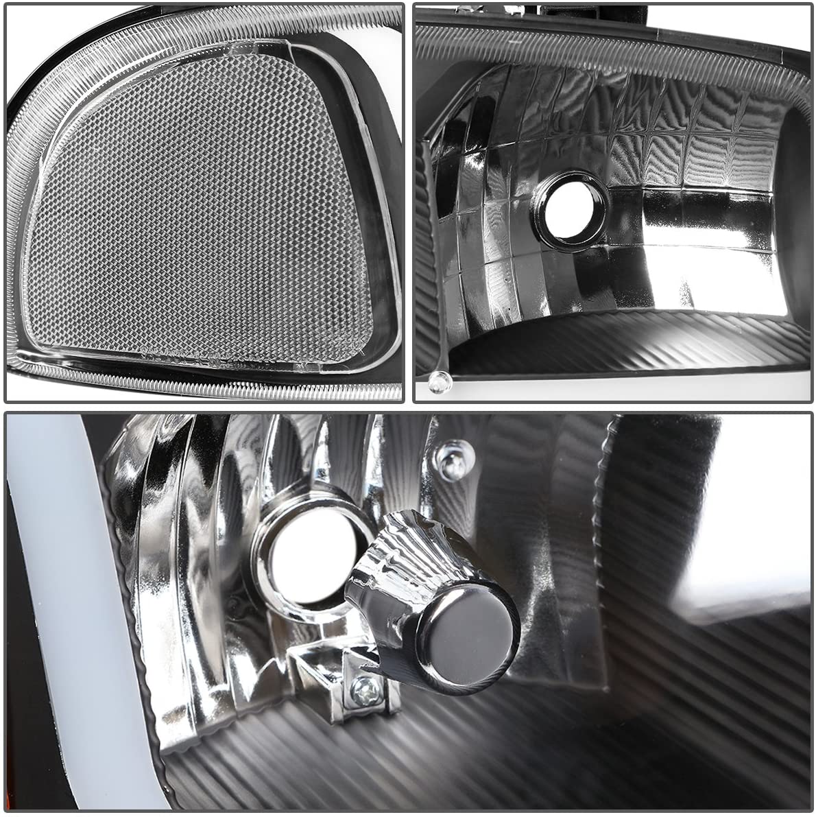 1999-2007 GMC Sierra Par Focos Fondo Negro LED (Chofer & Pasajero) - PAL Auto Parts