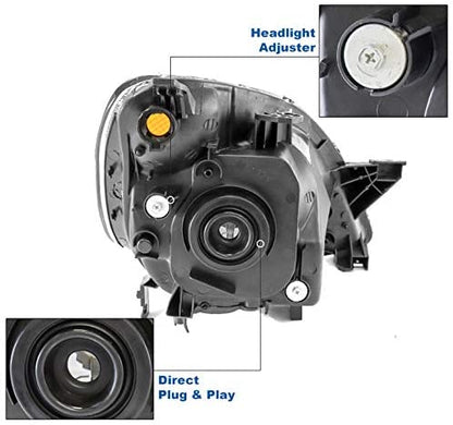 2002-2004 Honda CR-V/CRV Par Focos Fondo Negro (Chofer & Pasajero) - PAL Auto Parts