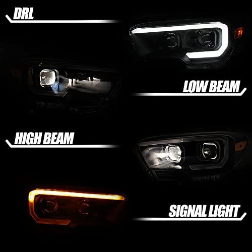 2016-2021 Toyota Tacoma par Focos Fondo Negro LED (Chofer & Pasajero) - PAL Auto Parts