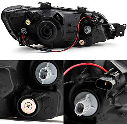 2002-2003 Mitsubishi Lancer Par Focos Fondo Negro (Chofer & Pasajero) - PAL Auto Parts