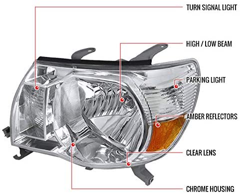 2005-2011 Toyota Tacoma Focos Fondo Cromado (Chofer & Pasajero) - PAL Auto Parts