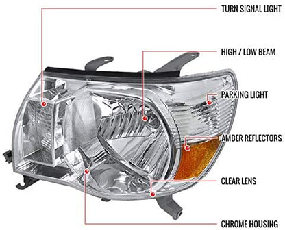 2005-2011 Toyota Tacoma Focos Fondo Cromado (Chofer & Pasajero) - PAL Auto Parts