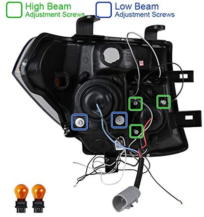 2005-2008 NISSAN PATHFINDER/ FRONTIER 2005-2007 PAR FOCOS LED HALO FONDO CROMADO (CHOFER & PASAJERO) - PAL Auto Parts