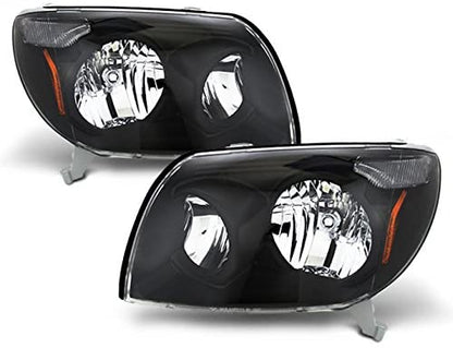 2003-2006 Toyota Four 4Runner Par Focos Fondo Negro (Chofer & Pasajero) - PAL Auto Parts