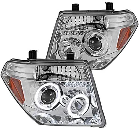 2005-2008 NISSAN PATHFINDER/ FRONTIER 2005-2007 PAR FOCOS LED HALO FONDO CROMADO (CHOFER & PASAJERO) - PAL Auto Parts